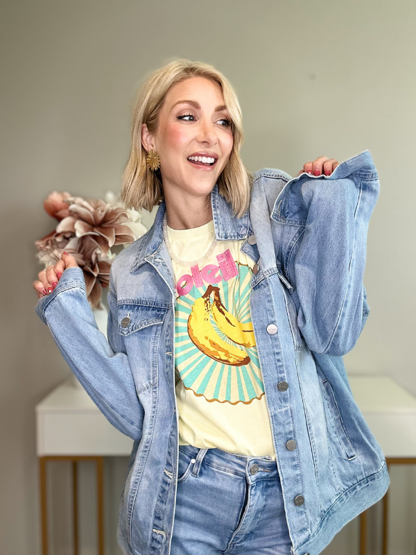 SOLEIL SLEEVELESS GRAPHIC TEE - PALE YELLOW