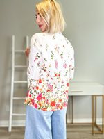 IRIS FLORAL BORDER PRINT BLAZER