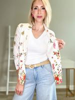 IRIS FLORAL BORDER PRINT BLAZER