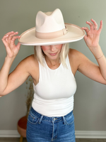 ALL DOLLED UP ROLLED BRIM FEDORA - IVORY