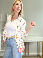 IRIS FLORAL BORDER PRINT BLAZER