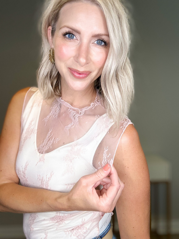 Blush mesh top sales