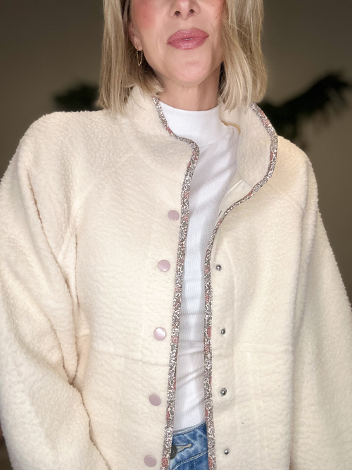 THE WILLOW SHERPA FLEECE JACKET - IVORY