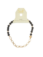 [SCOUT] MINI STONE STACKING BRACELET - LAVA/GOLD