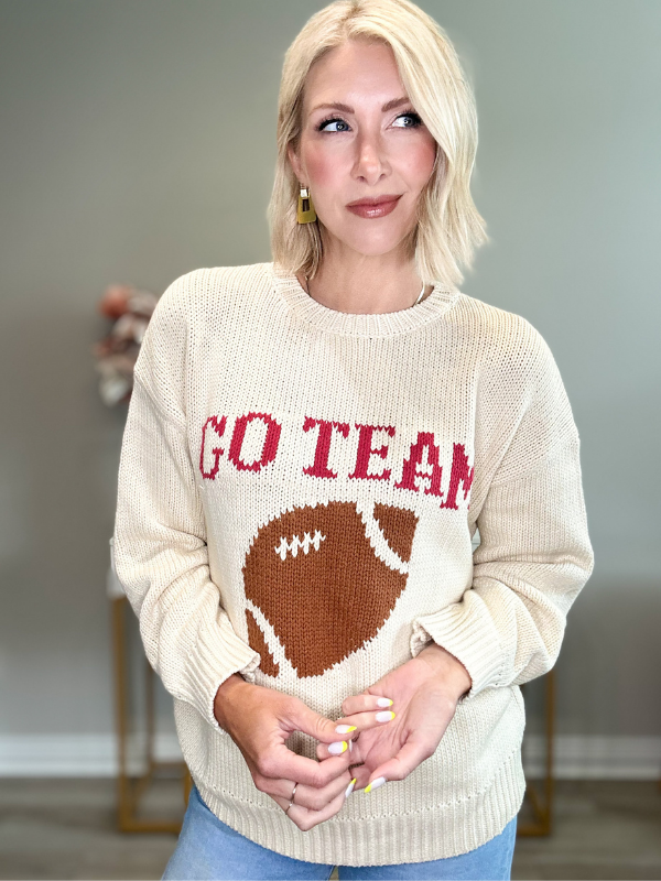 GO TEAM FOOTBALL GRAPHIC SWEATER