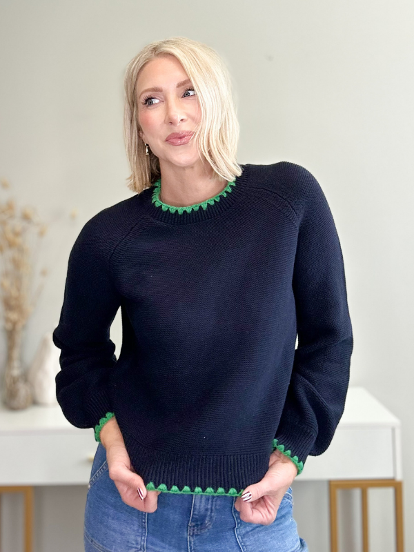 THE SUTTON CONTRAST TRIM SWEATER