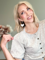 SERENITY PUFF SLEEVE CARDIGAN - HEATHER GRAY