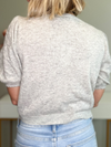 SERENITY PUFF SLEEVE CARDIGAN - HEATHER GRAY