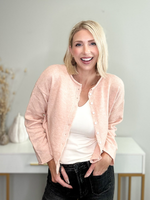 THE EVERYDAY BUTTONED CARDIGAN - PEACH