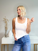 THE MILA RIBBED TANK - WHITE