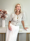 SERENITY PUFF SLEEVE CARDIGAN - HEATHER GRAY