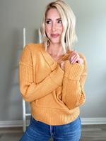 PUMPKIN SPICE KNITTED SWEATER - ORANGE