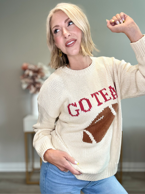 GO TEAM FOOTBALL GRAPHIC SWEATER