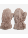 THE LUXE FAUX FUR MITTENS - TAUPE