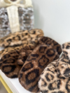 FAUX FUR LEOPARD MITTENS - CAMEL/BLACK