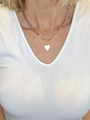 JAMIE WHITE ENAMEL HEART NECKLACE - SAHIRA COLLECTION