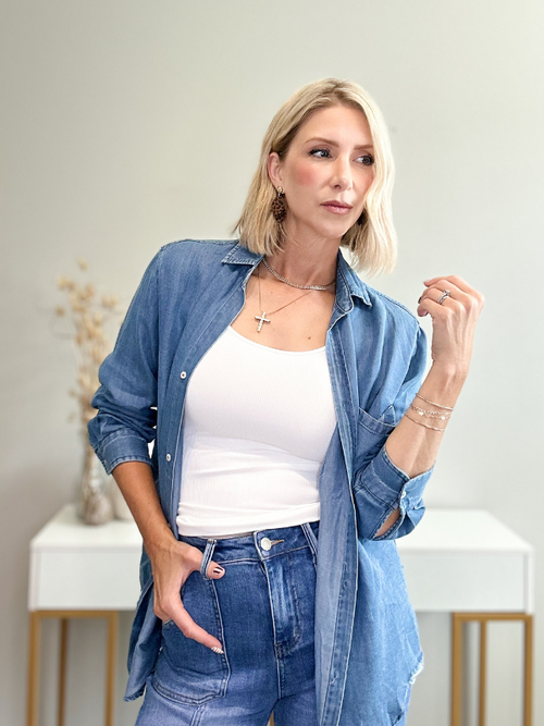 THE OTTAVIA BUTTON DOWN IN DENIM
