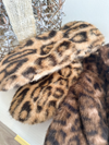FAUX FUR LEOPARD MITTENS - IVORY/BLACK