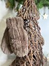 THE LUXE FAUX FUR MITTENS - TAUPE