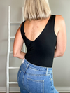 DEVON DOUBLE PLUNGING BODYSUIT - BLACK