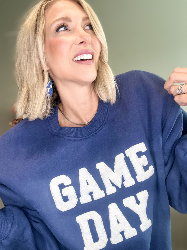 GO GAME DAY SWEATSHIRT - NAVY/WHITE