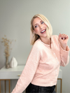 THE EVERYDAY BUTTONED CARDIGAN - PEACH