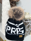 APRES ALL DAY KNIT POM HAT - BLACK & WHITE