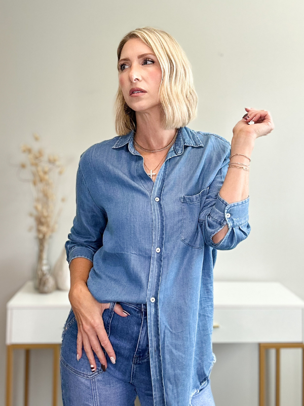 THE OTTAVIA BUTTON DOWN IN DENIM