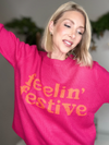 FEELIN' FESTIVE SWEATER - PINK/ORANGE