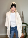 CUDDLE UP SHERPA ZIP UP HOODIE CAPE - IVORY