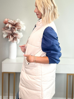 CHILL FACTOR LONG PUFFER VEST - CREAM