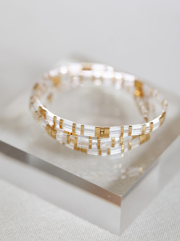 PARADISE TILA BRACELET - CLEAR/GOLD