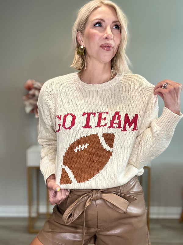 GO TEAM FOOTBALL GRAPHIC SWEATER