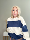 A GIRL'S DREAM STRIPED PULLOVER - NAVY + CREAM