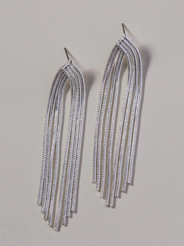 WATERFALL CHAIN EARRINGS - SILVER