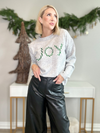 THE JOY SEQUIN HOLIDAY SWEATER - HEATHER GREY