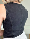 REBEL EDGE DENIM VEST - FADED BLACK