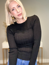 THE ISLA LIGHTWEIGHT KNIT TOP - BLACK