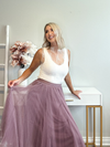 ISLA TULLE MIDI SKIRT - MAUVE