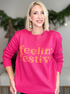 FEELIN' FESTIVE SWEATER - PINK/ORANGE