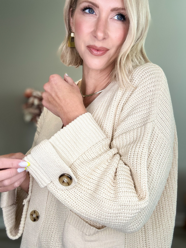 COZY CHIC OVERSIZED BUTTON-UP CARDIGAN