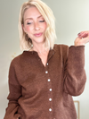 THE EVERYDAY BUTTONED CARDIGAN - CHOCOLATE