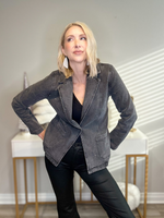 DAZZLE IN DENIM BLAZER - CHARCOAL