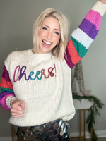 CHEERS BRIGHT STRIPED SLEEVE SWEATER