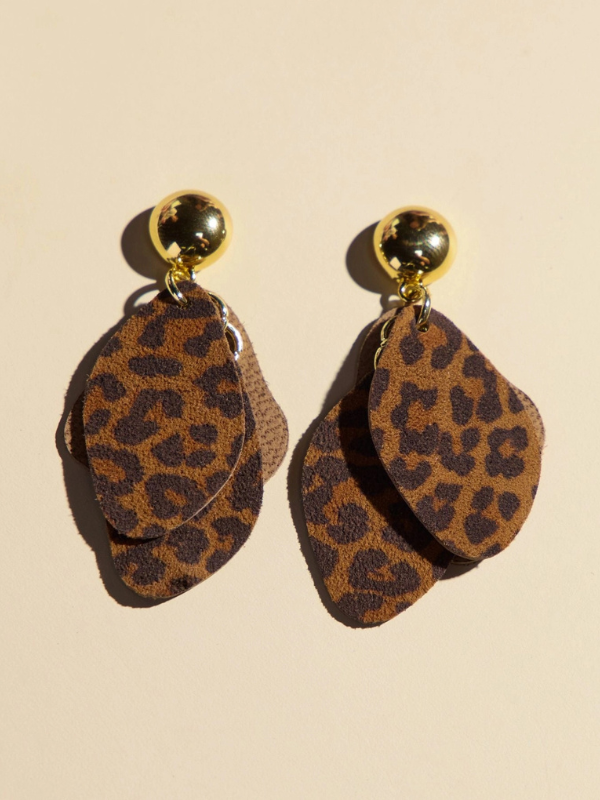 LEOPARD WESTON EARRINGS - GOLD