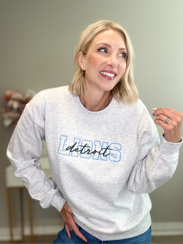 LIONS CREWNECK SWEATSHIRT - HEATHER GRAY
