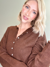 THE EVERYDAY BUTTONED CARDIGAN - CHOCOLATE