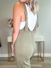 SADIE FRENCH TERRY SLEEVELESS JUMPSUIT - OLIVE