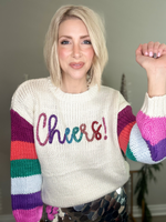 CHEERS BRIGHT STRIPED SLEEVE SWEATER