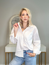 HEART POCKET BUTTON DOWN SHIRT - WHITE